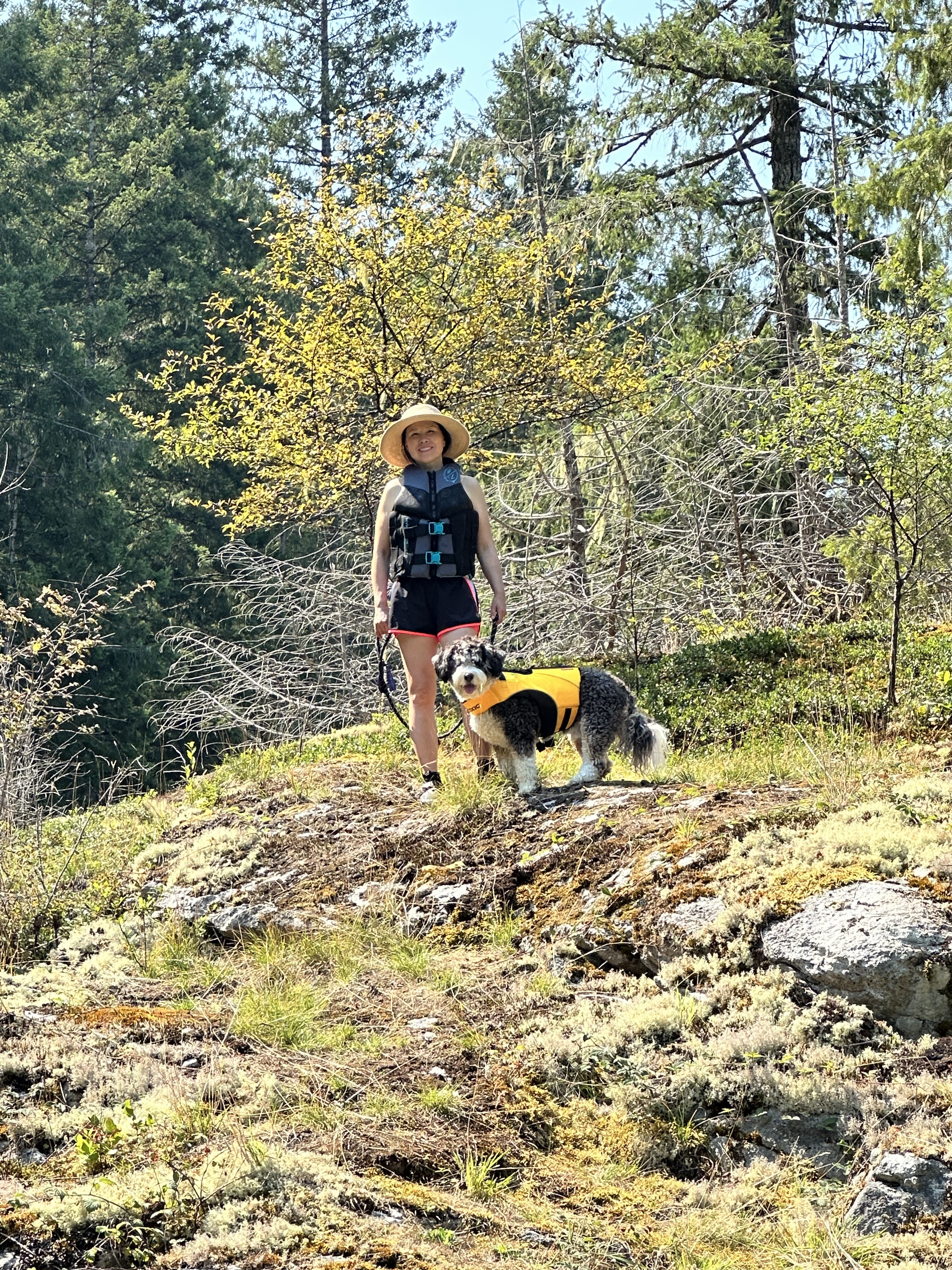 Dinghy ride with Shadow in Melanie Cove