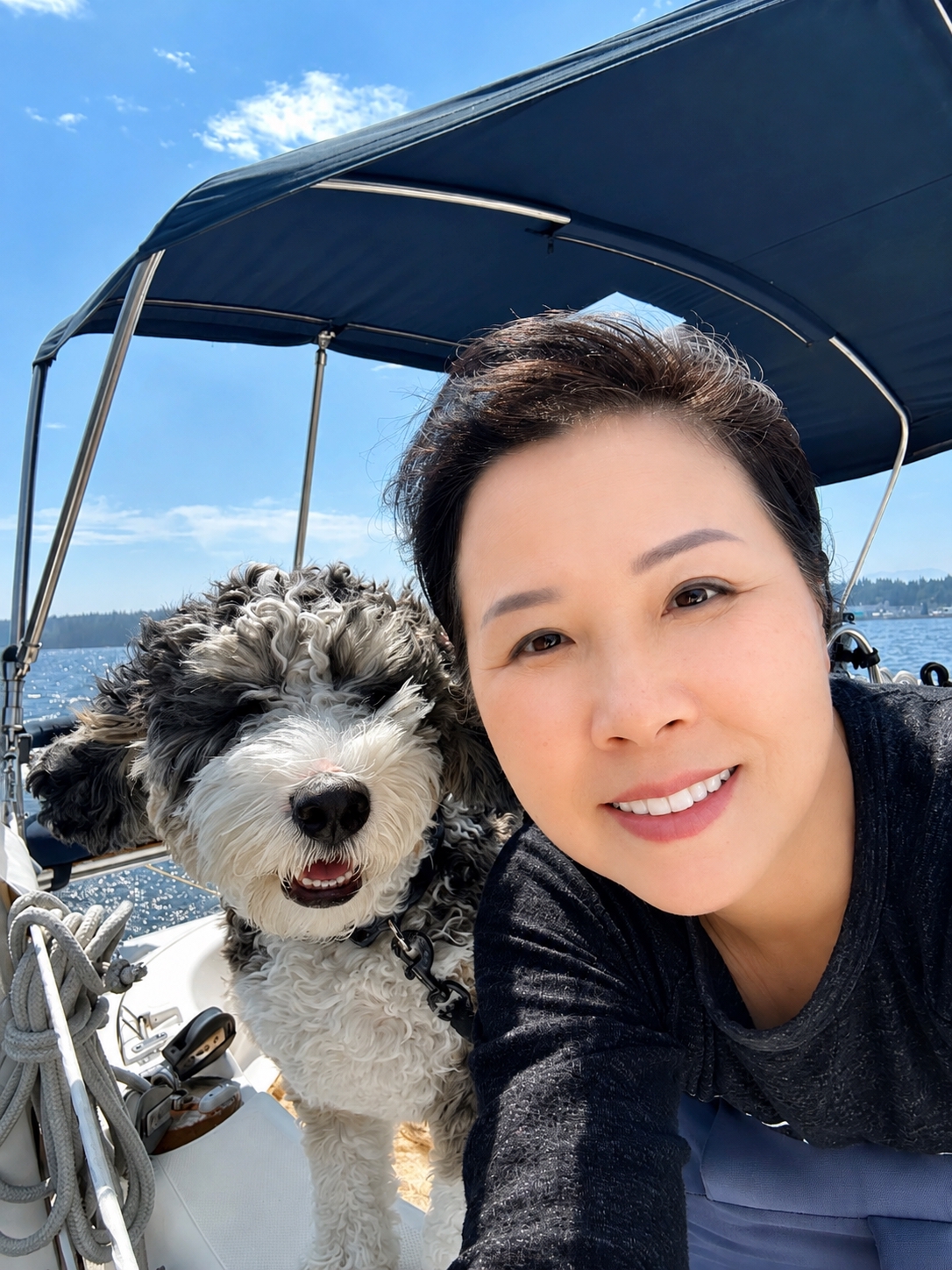 Yinglan and Shadow smiling together aboard Oceanus