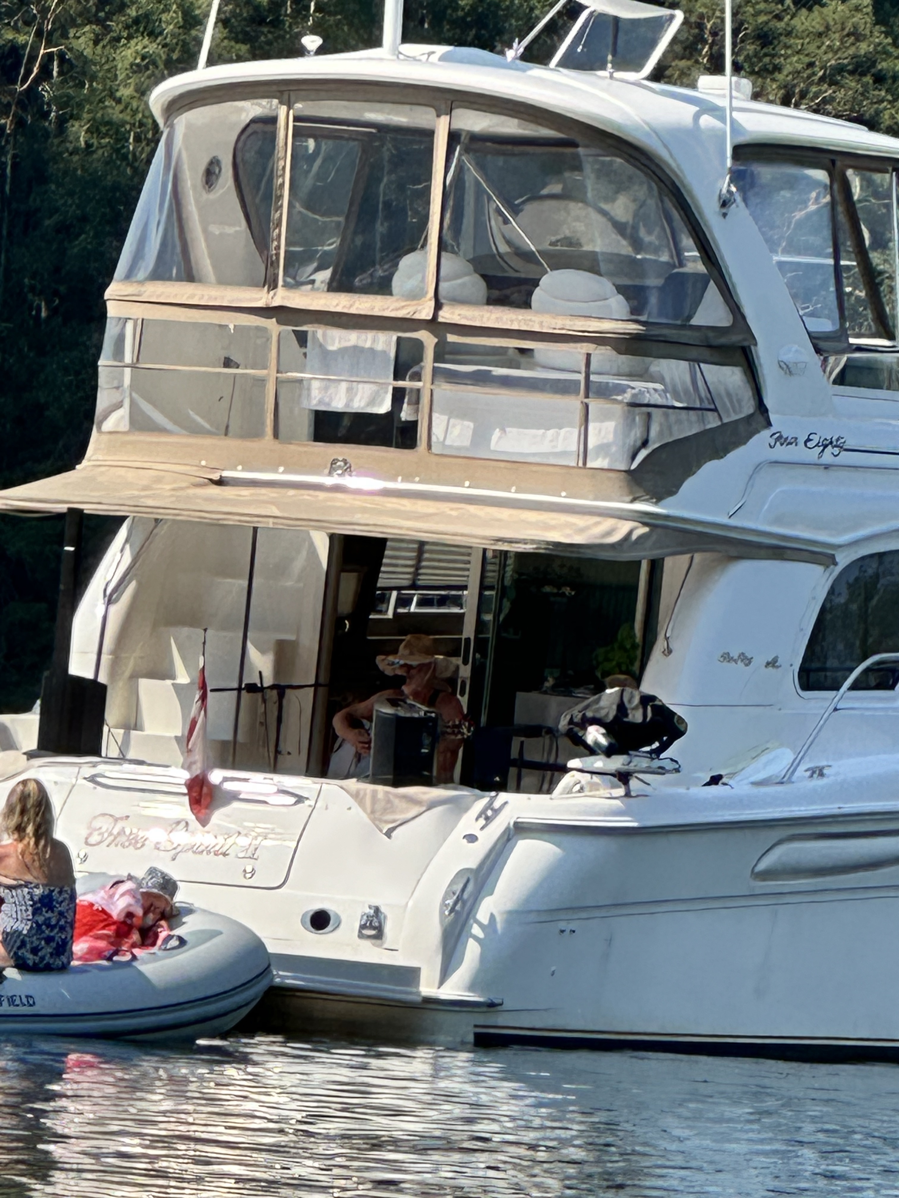 Captain Richard performing a floating concert in Prideaux Haven
