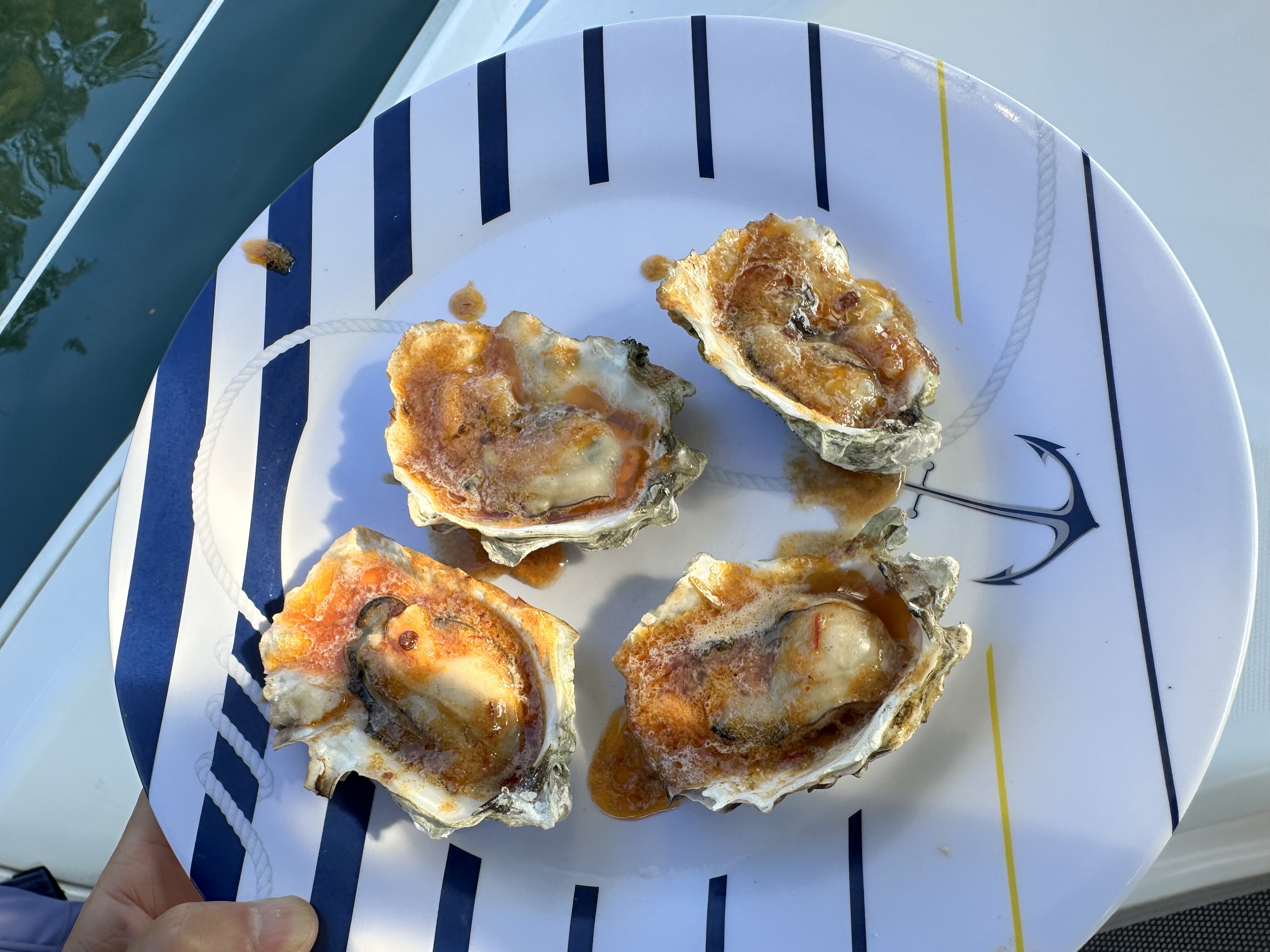 Fresh oysters served aboard Oceanus